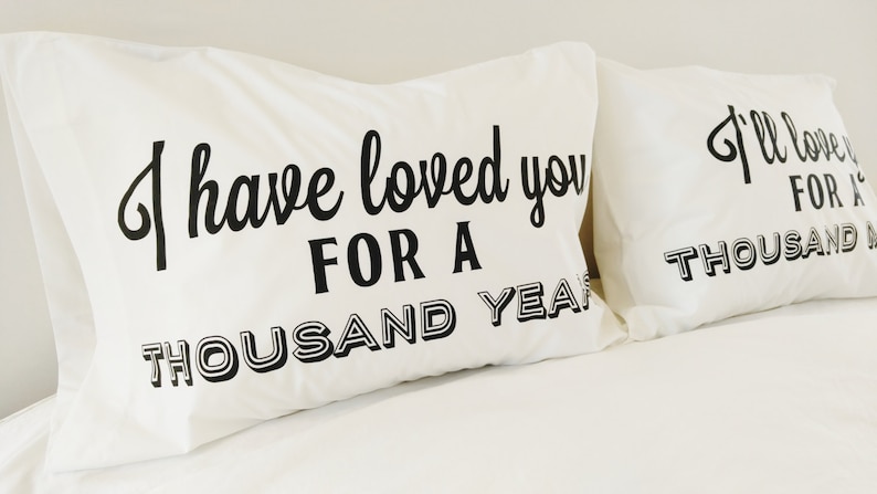 Cotton Anniversary Gift A Thousand Years Christina Perri 2nd Anniversary Gift Idea Couples Pillowcases Christmas Gift Valentines Day Gift