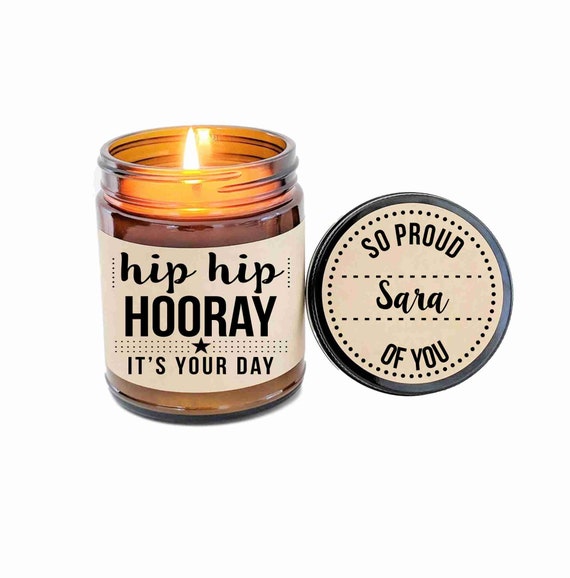 Hip Hip Hooray Congratulations Gift Hooray Candle Gift For Etsy