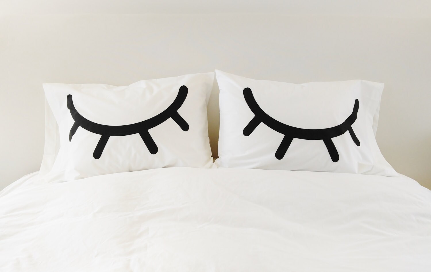 Sleepy Eyes Pillowcase Gift Closed Eyes Eyelash Pillowcase Set Etsy