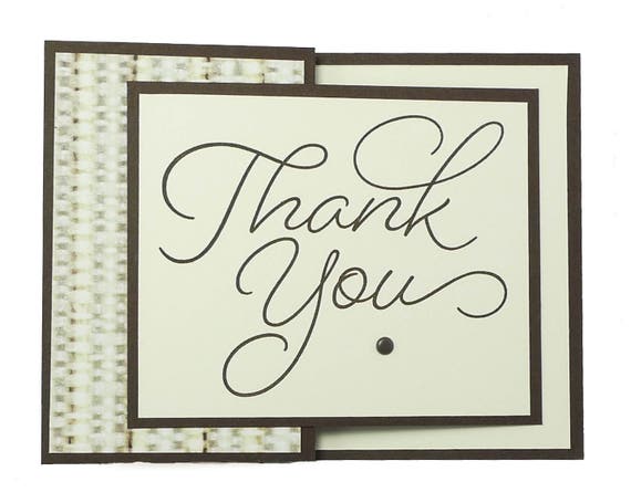 99-Thank You Card Men Male Brown So Very Much Fancy Fold | Etsy