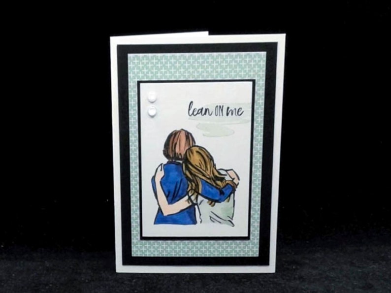 153-Lean on Me Notecard, I'm Here for You, COVID-19, VIrus, Pandemic, Quarantine, Breast Cancer, Divorce, Friendship, Grief, Loss, Recovery image 1