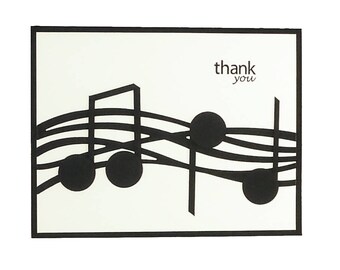 122-Music Notes Thank You, Congratulations, Just for You or Happy Birthday Card, for Music Lovers, Children, Singers, Performers, & Teachers
