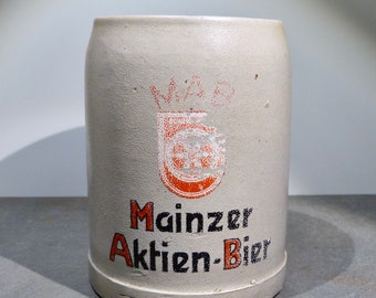 Bierkrug Mainzer Aktien-Bier 0,25l Steingut