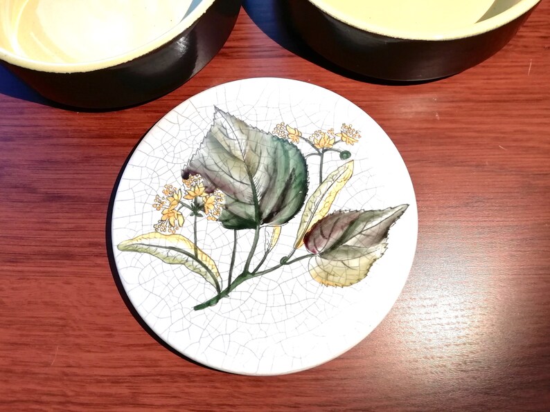 German Lime Blossom ceramic tin with two levels and lid Cookie Jar