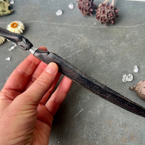 Ebony letter opener, vintage letter knife as an African figure