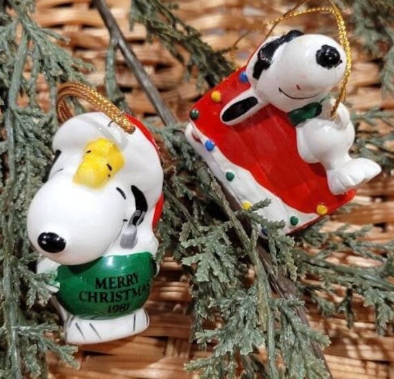 Sale Snoopy And Woodstock Christmas 2 Vintage Christmas Etsy