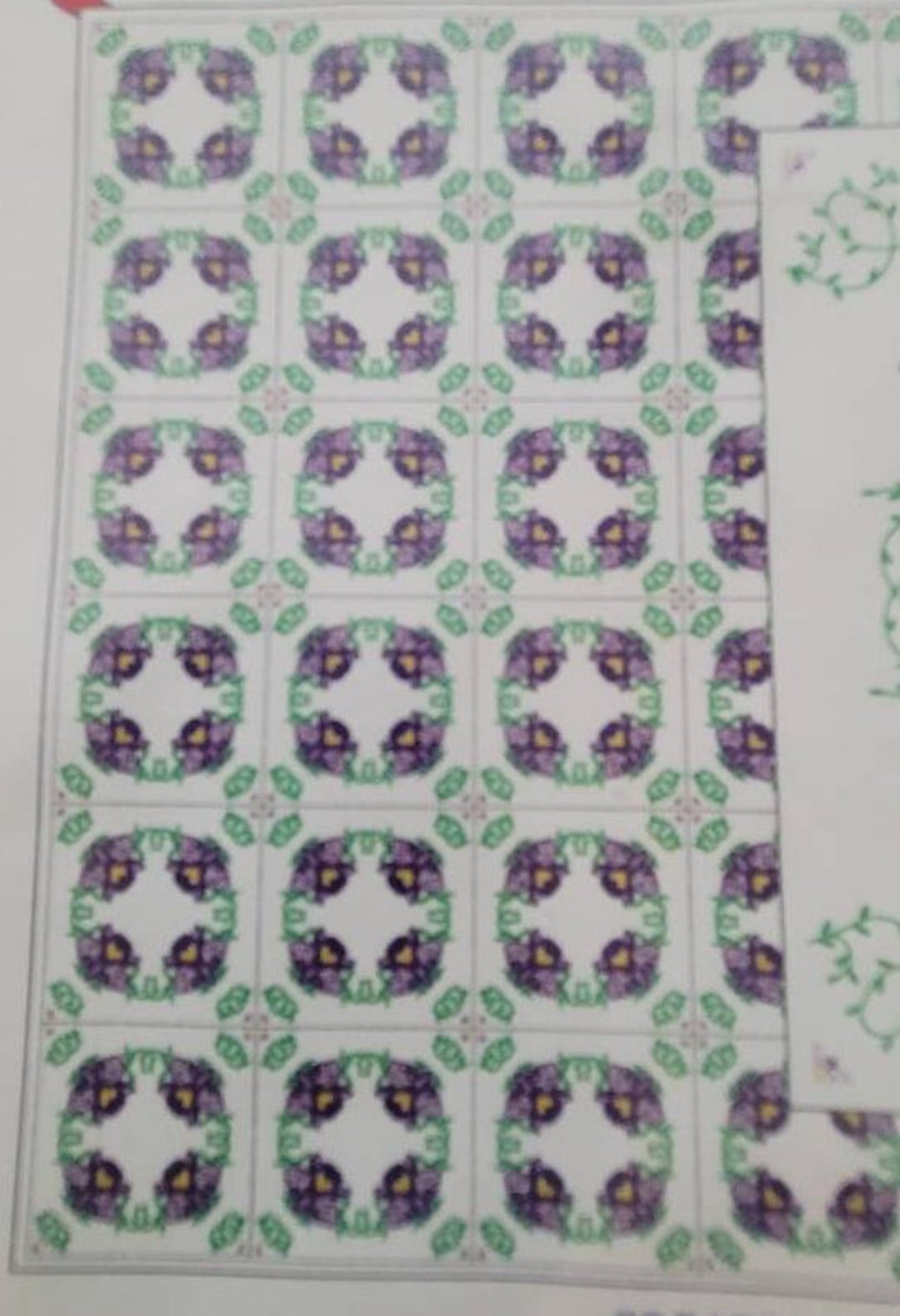 Stamped Quilt Blocks to Embroider/orchids & Vines/2 Packages Etsy