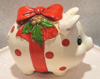 Vintage Trumpet Christmas Ornament: Gold Plastic With Red Accents
