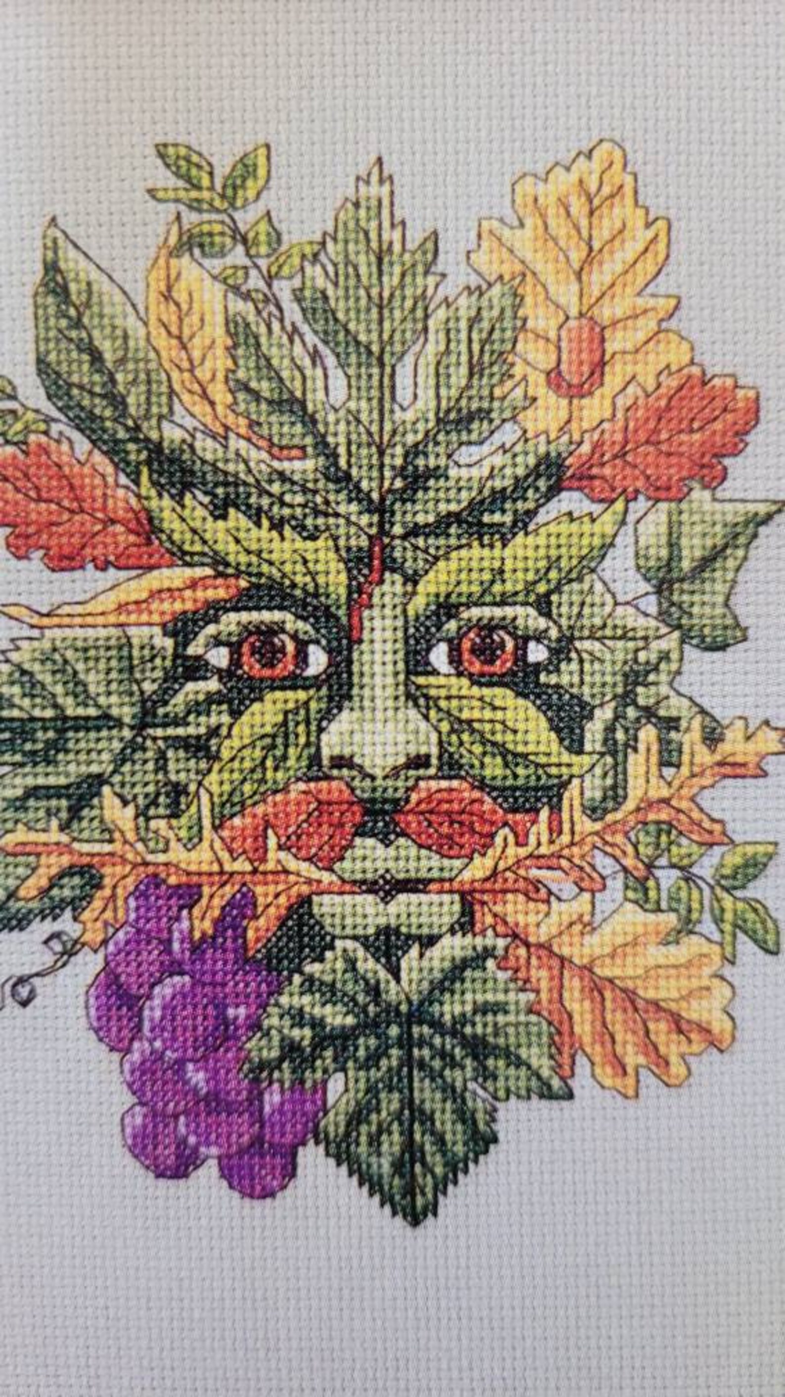 The Green Man Cross Stitch Pattern Witches Stitches Vintage | Etsy