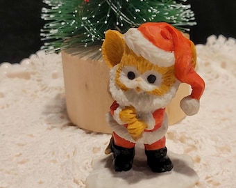 Vintage Trumpet Christmas Ornament: Gold Plastic With Red Accents