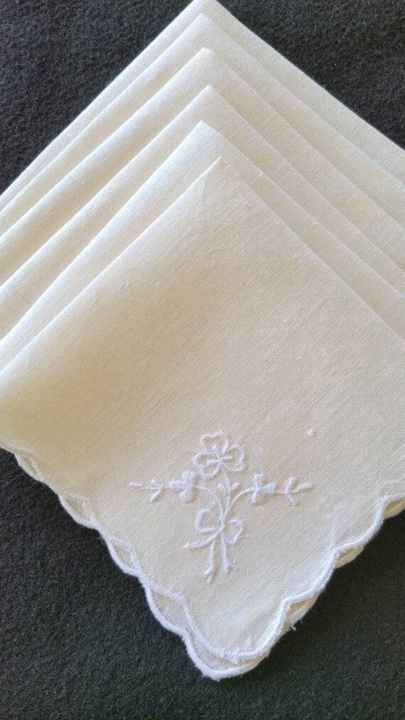 Special Linen Luncheon Napkins 6 Vintage Machine Etsy