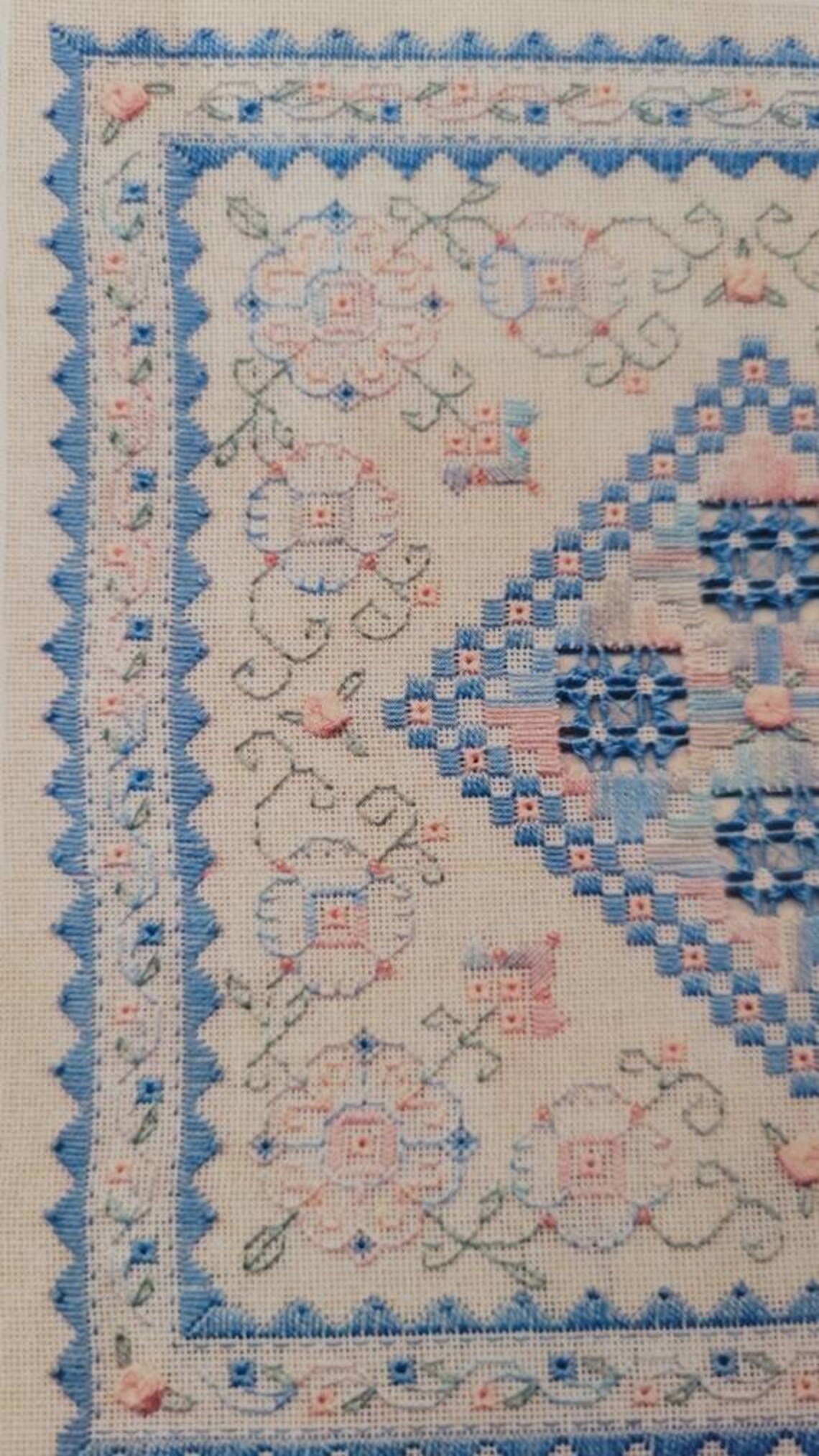 Needlepoint Chart Blue Ribbon Sampler Laura J. Perin Etsy