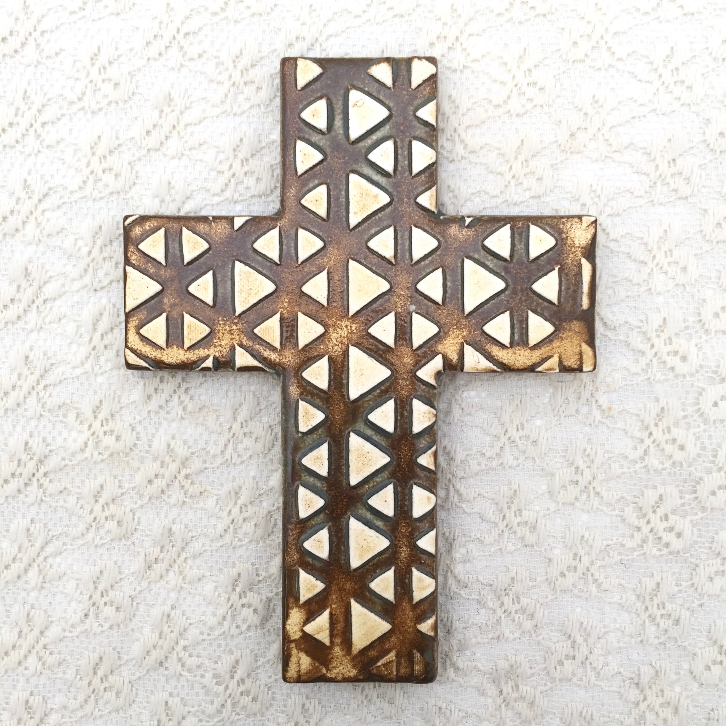 Ceramic Wall Cross Etsy