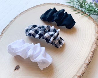 French Barrette, Scrunchie French Barrette, French Barrette Scrunchie Clips, Fabric Scrunchie Barrettes