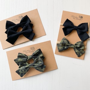 Camo Pinwheel Bow, Pigtail Set, Pigtail Bow Set, Girls Hair Bows, Baby Bows, Baby Headbands, Handmade Bows