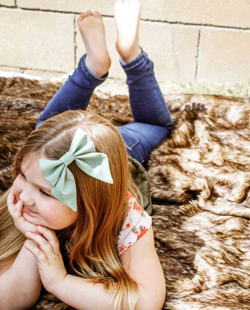 Baby Headbands Mint Flower Sailor Bow Baby Bows Girls Hair Bows Handmade Bows