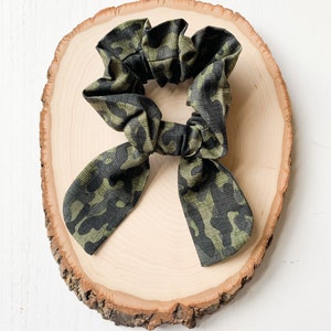 Camo Scrunchie Hair Scrunchie, Hair Scrunchie, Pony Tail Holder, Bow Scrunchie