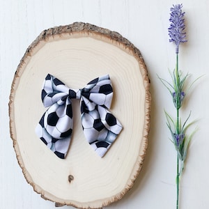 Soccer Sailor Bow, Girls Hair Bows, Baby Bows, Baby Headbands, Handmade Bows