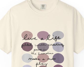 Art Teacher Shirt Purple Color Palette Tshirt for Art Lover Crafty Gift for Women Painter Shirt Cotton Tee Gift for Artists