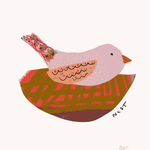 Bird Wall Art For Nursery Decor Print Pastel Baby Room Bird Theme Nursery Nature Inspired Bird Artwork Soft Color Wall Display Lavender