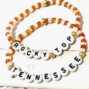 Tennessee Vol Rocky Top Bracelet/UT Bracelet/Word Bracelets/Stretch Bracelets/Game Day /University of Tennessee/Go Vols/Home Sweet Home