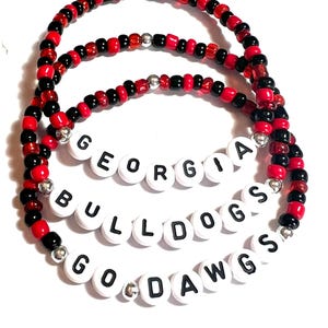 Georgia Bracelet/Georgia Bulldog Bracelet/Go Dawgs Bracelet/Personalized Bracelet/Beaded bracelet/Georgia Bulldogs/Friendship Bracelet/Dawgs