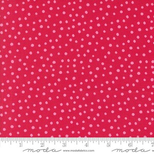 Ruby dots 44" fabric by Moda, 21829 11, Flower Patches,  100% cotton