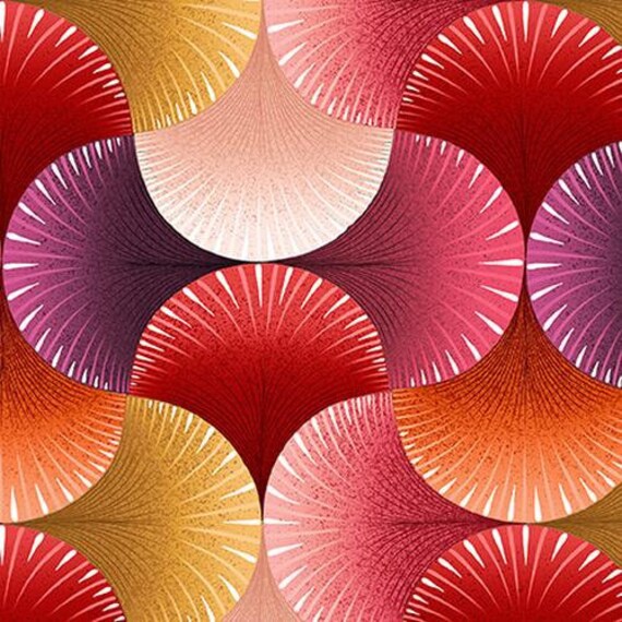Lutece Red by Blank Quilting Wide Back Geometric Pattern in Shades of Red/Orange/Yellow/Purple 108 wide Quilt Quality Cotton 1/2 Yd Lutece Red by Blank Quilting Wide Back Geometric Pattern in Shades of Red/Orange/Yellow/Purple 108 wide Quilt Quality Cotton 1/2 Yd