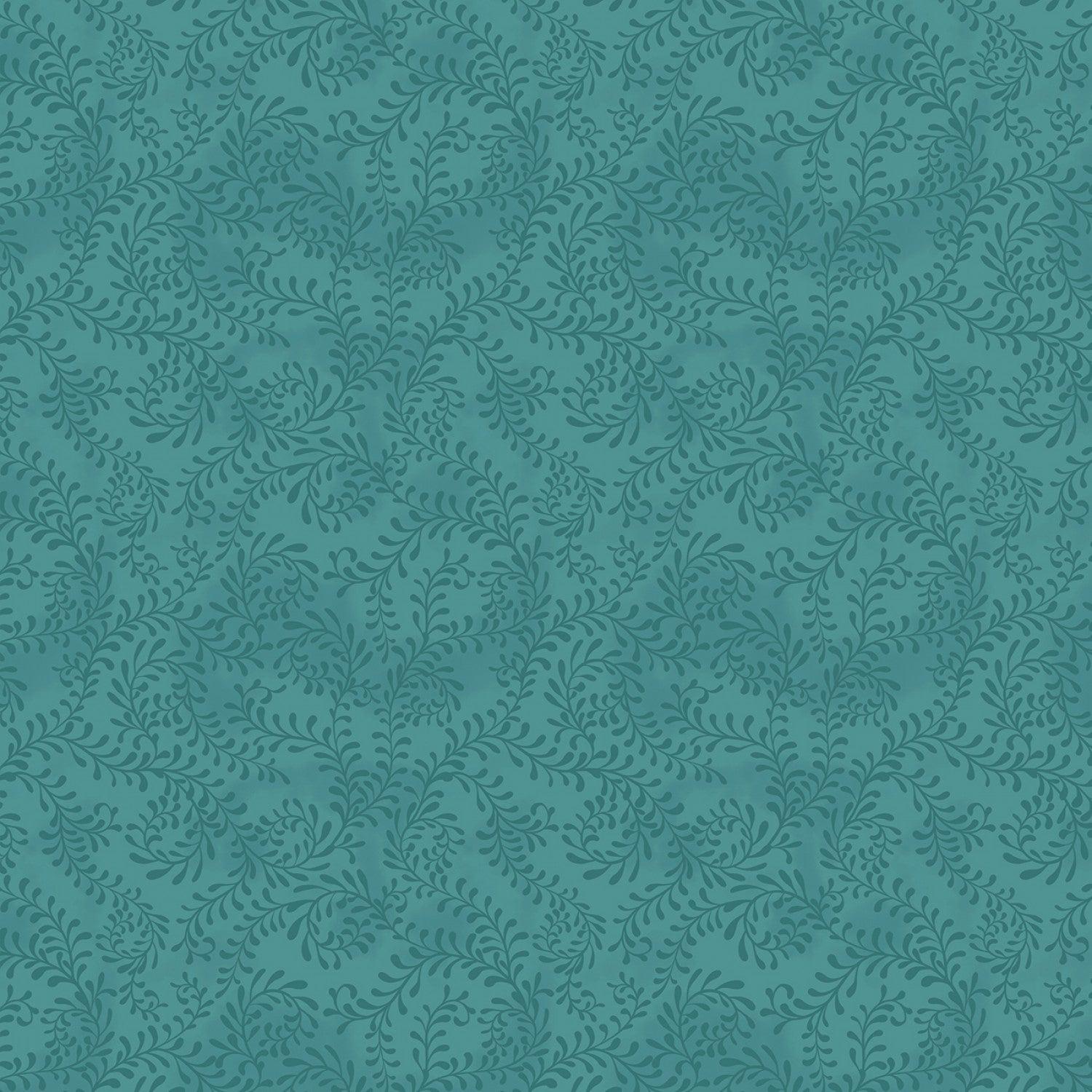 Teal Swirling Leaves 108