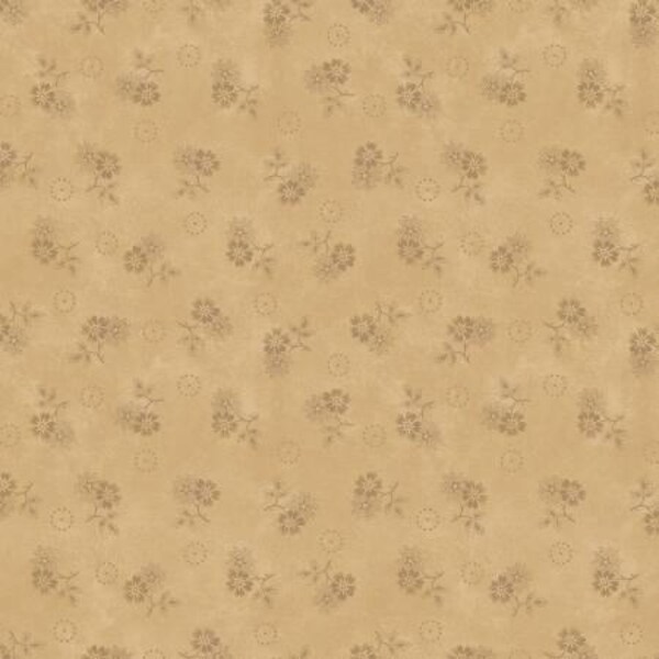 Cream Faded Blooms 44" fabric by Marcus, R171005-0142, Primitive Traditions,  100% cotton