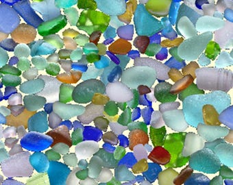 Multi colored rocks - sea glass 44" fabric by Elizabeth's Studio, 456-multi,  100% cotton  BACK in Stock
