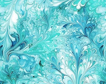 Turquoise Water Splash 108" fabric by Quilting Treasures, 31851-Q, Swan Song,  100% cotton, wide quilt fabric