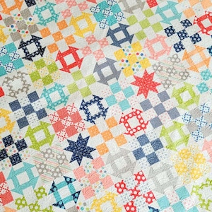Happy Go Lucky Quilt Kit featuring Simply Delightful fabrics by Moda, 80" x 80",  100% cotton