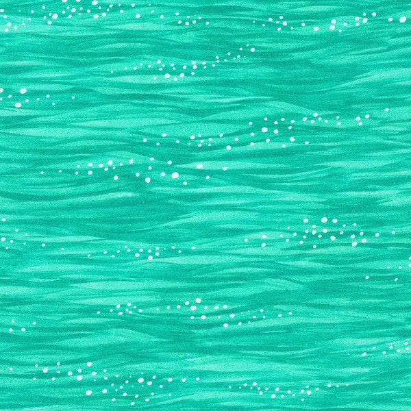 Island Green Wave 44" fabric by Kaufman, AUND-21359-211, Once Upon a Mermaid,  100% cotton