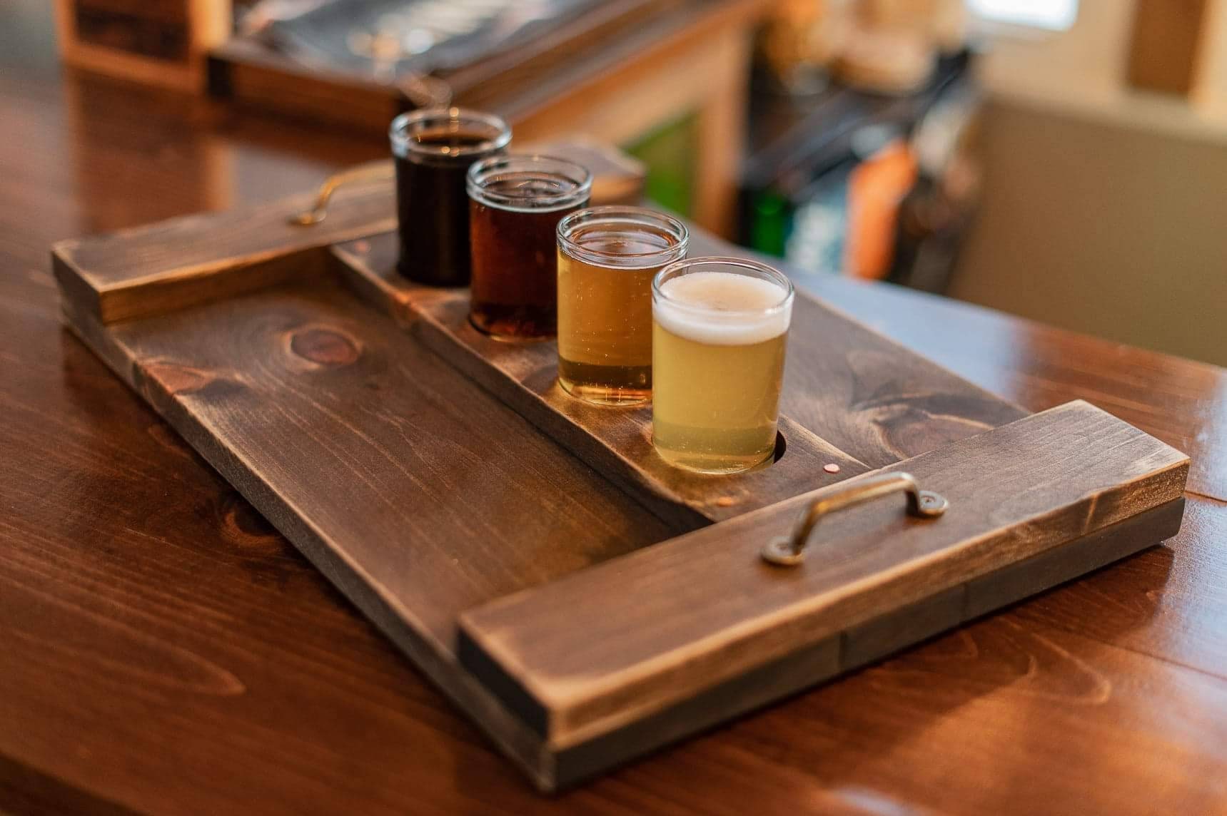 Craft Beer Flight/Tray Combo with Drink Glasses. Enjoy Etsy