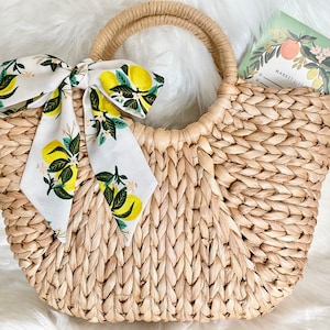 Rifle Paper Co Lemon Blossom Skinny Scarf: Purse Bow Hair Tie