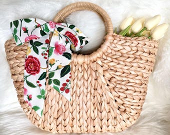Rifle Paper Co Roses Skinny Scarf: Multi-Use Purse and Hair Accessories