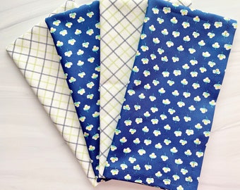 Cloth Napkins, Set of 4 | Dinner Napkins | Fabric Napkins | Eco Friendly | Spring Decor | Hostess Gift | Blue and White