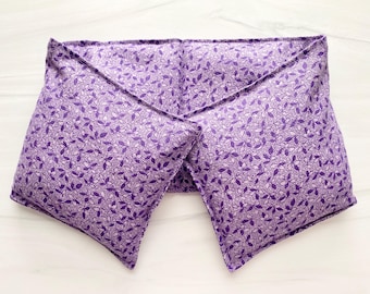 Microwavable Neck Wrap, Self Care Spa Gift: Purple Flowers