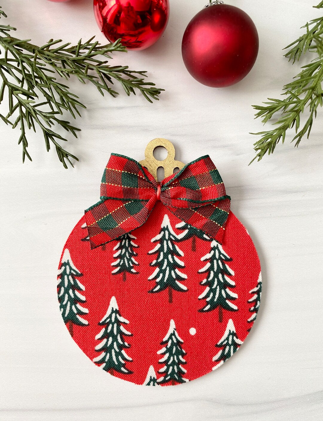 Trees Rifle Paper Rifle Paper Co Christmas Ornament Fabric & Wood Ornament Gift Tag ...