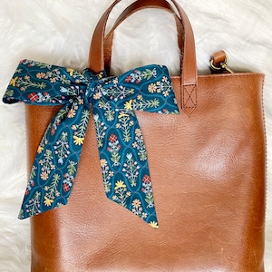 Liberty London Skinny Scarf: Teal Angeli Tana Lawn Cotton