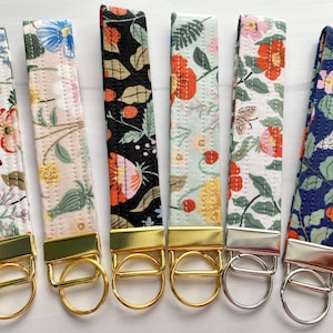 Rifle Paper Co. Key Fob Wristlet | Lightweight Fabric Key Chain | Free Shipping | Strawberry Fields Collection - 5 colors available