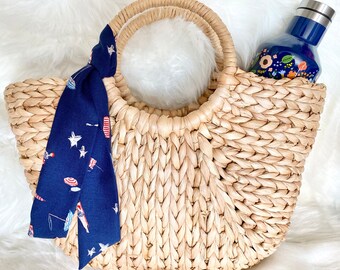 Beach Theme Skinny Scarf, Multi-Use Accessory