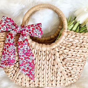 Liberty of London Skinny Scarf Purse Bow: Wiltshire - Pink