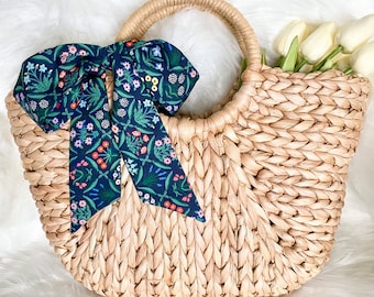 Rifle Paper Co Skinny Scarf: Purse Accessory, Hair Tie, Estee - Navy