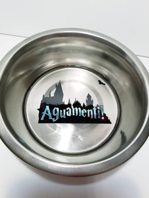 Harry Potter Theme Pet Bowl Water Spell Aguamenti Stainless Etsy