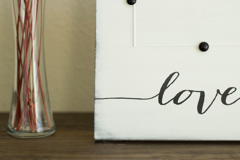 Love Decor Gift for Her\u2013 Rustic Home Decor \u2013 White Picture Frame \u2013Wedding Gift Rustic Picture Frame