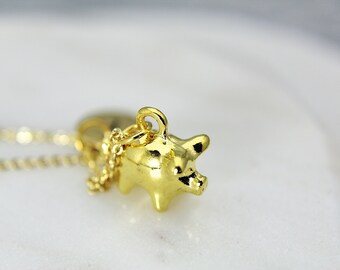Pig necklace gold Clearance