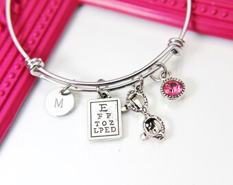 Eye Chart Optometrist Ophthalmologist Doctor Clip-On Dangle Charm for Bracelets