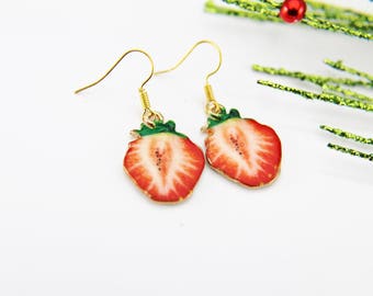 Strawberry Food Jewelry Fruit Jewelry Strawberries Love Fruit Gift Strawberry Bracelet Strawberry Jewelry Fruit Gift